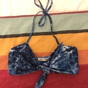 Reformation tie dye swim top